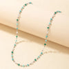 Colorful Crystal Clavicle Choker Necklace for Women Round Rhinestone Beads Gold Color Chains Jewelry on the Neck