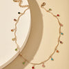Colorful Crystal Clavicle Choker Necklace for Women Round Rhinestone Beads Gold Color Chains Jewelry on the Neck