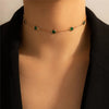 Colorful Crystal Clavicle Choker Necklace for Women Round Rhinestone Beads Gold Color Chains Jewelry on the Neck