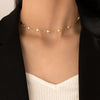 Colorful Crystal Clavicle Choker Necklace for Women Round Rhinestone Beads Gold Color Chains Jewelry on the Neck
