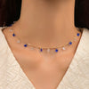 Colorful Crystal Clavicle Choker Necklace for Women Round Rhinestone Beads Gold Color Chains Jewelry on the Neck