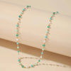 Colorful Crystal Clavicle Choker Necklace for Women Round Rhinestone Beads Gold Color Chains Jewelry on the Neck