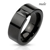 Couple Jewelry Lovers Rings Women's Black Zircon Engagement Ring Set Men's Stainless Steel Wedding Band Anniversary Gift