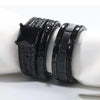 Couple Rings Romantic Women Black Rhinestones Zirconia Rings Set Simple Men Stainless Steel Ring Wedding Party Jewelry