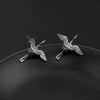Creative Design Crane Stud Earrings for Men and Women Punk Rock Hip Hop Retro Animal Earrings Jewelry Gifts