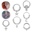 Crystal Stainless Steel Septum Hoop Clickers Nose Ring Women Tragus Cartilage Helix Piercing Hoop Earrings Jewelry