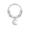Crystal Stainless Steel Septum Hoop Clickers Nose Ring Women Tragus Cartilage Helix Piercing Hoop Earrings Jewelry