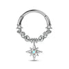 Crystal Stainless Steel Septum Hoop Clickers Nose Ring Women Tragus Cartilage Helix Piercing Hoop Earrings Jewelry