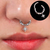 Crystal Stainless Steel Septum Hoop Clickers Nose Ring Women Tragus Cartilage Helix Piercing Hoop Earrings Jewelry