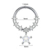 Crystal Stainless Steel Septum Hoop Clickers Nose Ring Women Tragus Cartilage Helix Piercing Hoop Earrings Jewelry