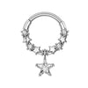 Crystal Stainless Steel Septum Hoop Clickers Nose Ring Women Tragus Cartilage Helix Piercing Hoop Earrings Jewelry