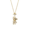 Delicate Bear Necklace Shiny Cubic Zirconia Cute Cartoon Bear Pendant Necklace for Women Valentine's Day Gift Jewelry