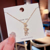 Delicate Bear Necklace Shiny Cubic Zirconia Cute Cartoon Bear Pendant Necklace for Women Valentine's Day Gift Jewelry