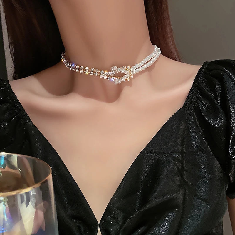 Elegant Charm Necklaces For Women Simple Shiny Bling Clavicle Chain Vintage Dainty Wedding Beach Personality Jewelry