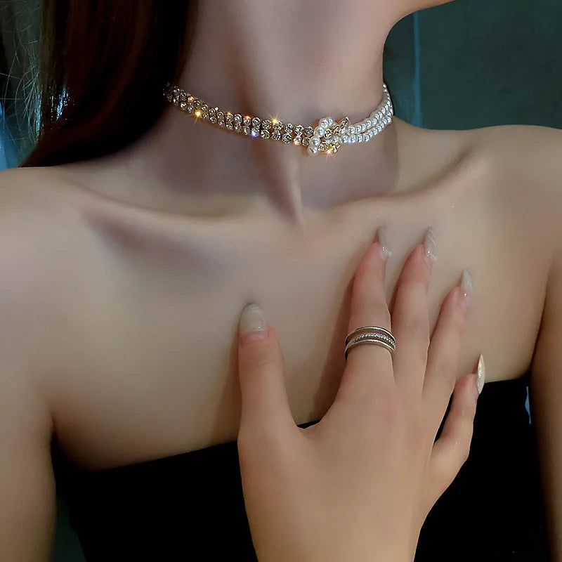 Elegant Charm Necklaces For Women Simple Shiny Bling Clavicle Chain Vintage Dainty Wedding Beach Personality Jewelry