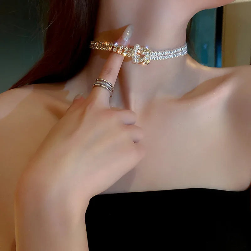 Elegant Charm Necklaces For Women Simple Shiny Bling Clavicle Chain Vintage Dainty Wedding Beach Personality Jewelry