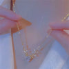 Exquisite Zircon Elk Necklaces for Women Elegant Clavicle Chain   Crystal Deer Pendant Party Jewelry Christmas Gift