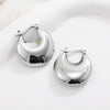 Glossy Stainless Steel Chunky Hoop Earrings for Women Gold Plated Thick Texture Geometric Circle Earring Vintage Jewelry