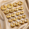 Glossy Stainless Steel Chunky Hoop Earrings for Women Gold Plated Thick Texture Geometric Circle Earring Vintage Jewelry