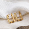 Glossy Stainless Steel Chunky Hoop Earrings for Women Gold Plated Thick Texture Geometric Circle Earring Vintage Jewelry