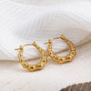 Glossy Stainless Steel Chunky Hoop Earrings for Women Gold Plated Thick Texture Geometric Circle Earring Vintage Jewelry