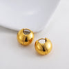 Glossy Stainless Steel Chunky Hoop Earrings for Women Gold Plated Thick Texture Geometric Circle Earring Vintage Jewelry