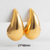 Glossy Stainless Steel Chunky Hoop Earrings for Women Gold Plated Thick Texture Geometric Circle Earring Vintage Jewelry