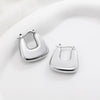 Glossy Stainless Steel Chunky Hoop Earrings for Women Gold Plated Thick Texture Geometric Circle Earring Vintage Jewelry