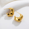 Glossy Stainless Steel Chunky Hoop Earrings for Women Gold Plated Thick Texture Geometric Circle Earring Vintage Jewelry