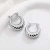 Glossy Stainless Steel Chunky Hoop Earrings for Women Gold Plated Thick Texture Geometric Circle Earring Vintage Jewelry