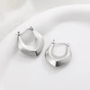 Glossy Stainless Steel Chunky Hoop Earrings for Women Gold Plated Thick Texture Geometric Circle Earring Vintage Jewelry