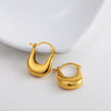 Glossy Stainless Steel Chunky Hoop Earrings for Women Gold Plated Thick Texture Geometric Circle Earring Vintage Jewelry