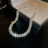 Gold Color Rhinestone Choker Necklaces for Women Geometric Crystal Necklaces Weddings Jewelry Party Gifts