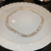 Gold Color Rhinestone Choker Necklaces for Women Geometric Crystal Necklaces Weddings Jewelry Party Gifts