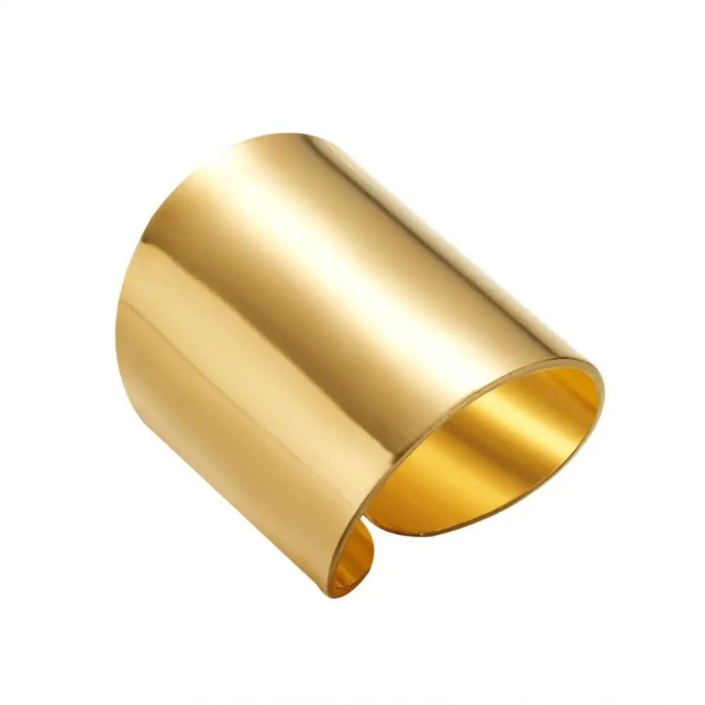 Gold Color Silver Color Opening Ring For Women Men Lagre Wide Ring Hip Hop Punk Finger Rings Simple Boho Jewelry