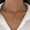 Gold Color Triangle Pendant Necklace Stainless Steel Simple Charm Y Lariat Necklaces for Women Boho Minimalist Jewelry