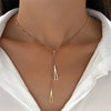 Gold Color Triangle Pendant Necklace Stainless Steel Simple Charm Y Lariat Necklaces for Women Boho Minimalist Jewelry