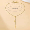 Gold Color Triangle Pendant Necklace Stainless Steel Simple Charm Y Lariat Necklaces for Women Boho Minimalist Jewelry