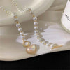 Imitation Pearls Collar Vinatge ABS Pearl Pendant Necklace For Women Simple OT Buckle Clavicle Chain Party Jewelry