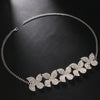 Large Butterfly Choker Rhinestone Necklace for Women Statement Four Leaf Grass Choker Crystal Jewelry Accessories Gifts