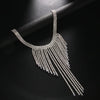 Long Tassel Necklace Temperament Trend Rhinestone Claw Chain Niche Simple Collarbone Neck Decoration Party for Women