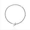 Black Crystal Glass Bead Chain Choker Necklace for Women Flower Lariat Lock Collar Necklace Jewelry Party Charm