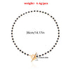 Black Crystal Glass Bead Chain Choker Necklace for Women Flower Lariat Lock Collar Necklace Jewelry Party Charm