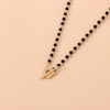 Black Crystal Glass Bead Chain Choker Necklace for Women Flower Lariat Lock Collar Necklace Jewelry Party Charm