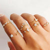 Moon Star Heart Butterfly Ring Set For Women Shine Crystal Cross Finger Rings Charm Party Wedding Vintage Jewelry Gift