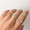 Moon Star Heart Butterfly Ring Set For Women Shine Crystal Cross Finger Rings Charm Party Wedding Vintage Jewelry Gift
