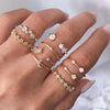 Moon Star Heart Butterfly Ring Set For Women Shine Crystal Cross Finger Rings Charm Party Wedding Vintage Jewelry Gift