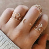 Moon Star Heart Butterfly Ring Set For Women Shine Crystal Cross Finger Rings Charm Party Wedding Vintage Jewelry Gift