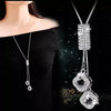 Necklaces Crystal Jewelry Clover Leaves Necklace Pendant Long Sweater Twist Chain For Women