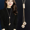 Necklaces Crystal Jewelry Clover Leaves Necklace Pendant Long Sweater Twist Chain For Women